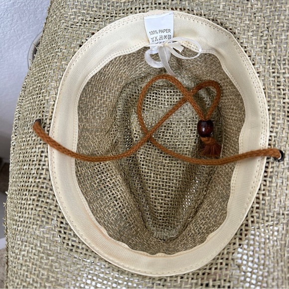 Western Cowboy Hat Casual Straw Hat with Chin Strap - One size - NEW - Picture 6 of 7